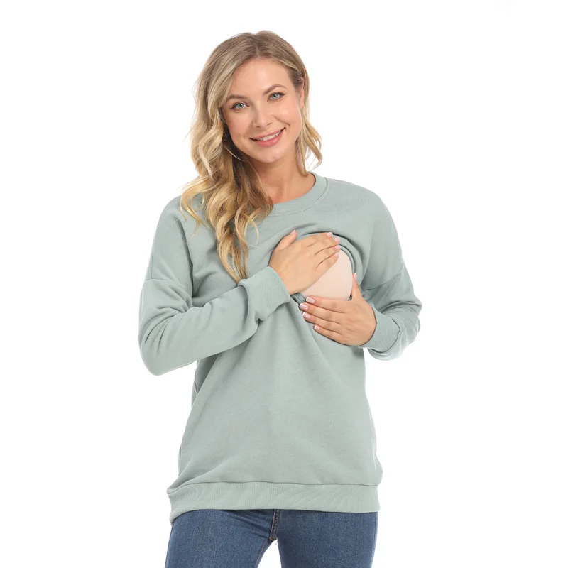 Sudadera de lactancia de invierno con capucha de algodón grueso - imagen 2