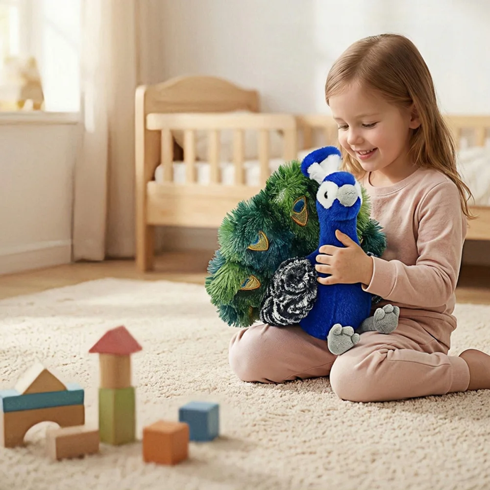 Peluche de pavo real con pelaje realista, regalo para el hogar - imagen 5