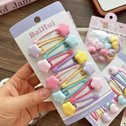 Pinzas para el pelo con lazo y estrella color caramelo para niñas