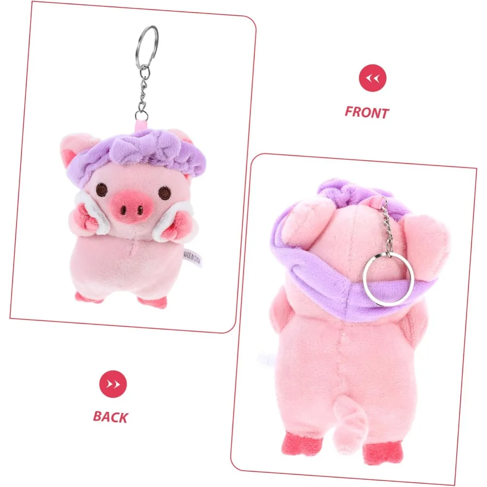 Llavero de peluche infantil con cerdito, oso y conejito para bolso - imagen 3