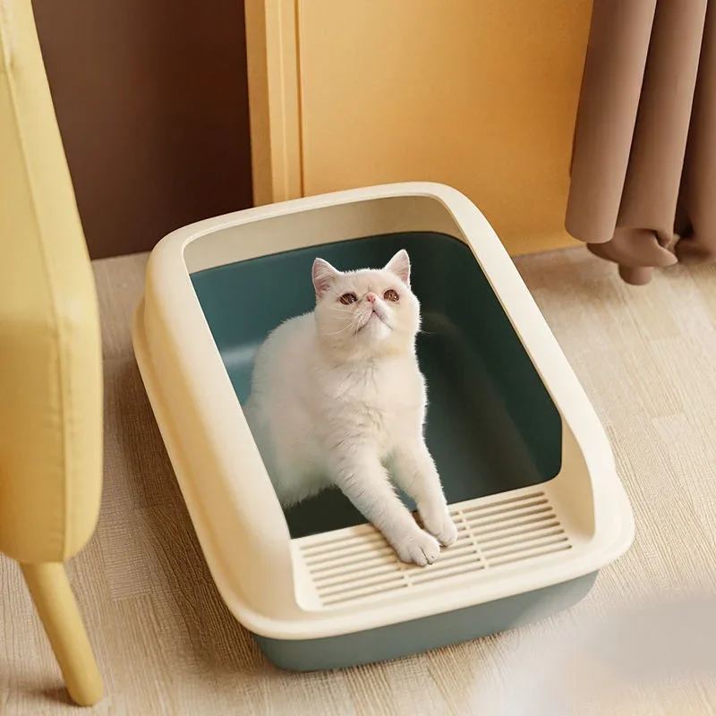 Arenero antisalpicaduras para gatos con bandeja fácil limpieza - imagen 2