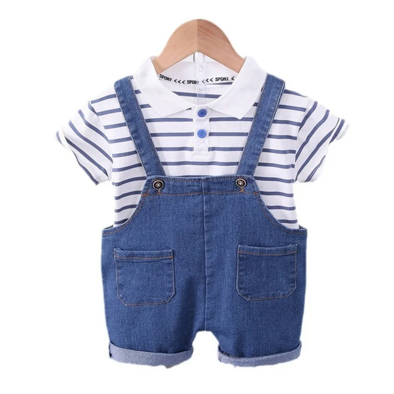 Conjunto de verano para bebé a rayas: camiseta y pantalón corto - imagen 5