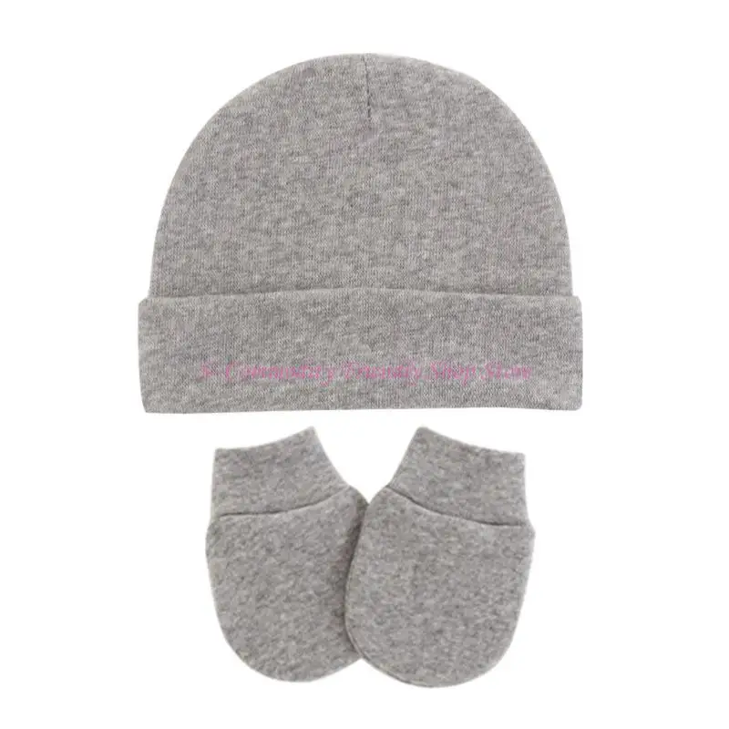 Conjunto bebé: gorro turbante y manoplas de algodón suave - imagen 3