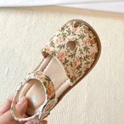 Sandalias de princesa antideslizantes con recortes florales