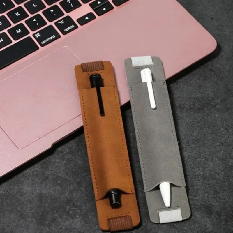 Funda de cuero para pluma estilográfica con clip y banda elástica - imagen 3