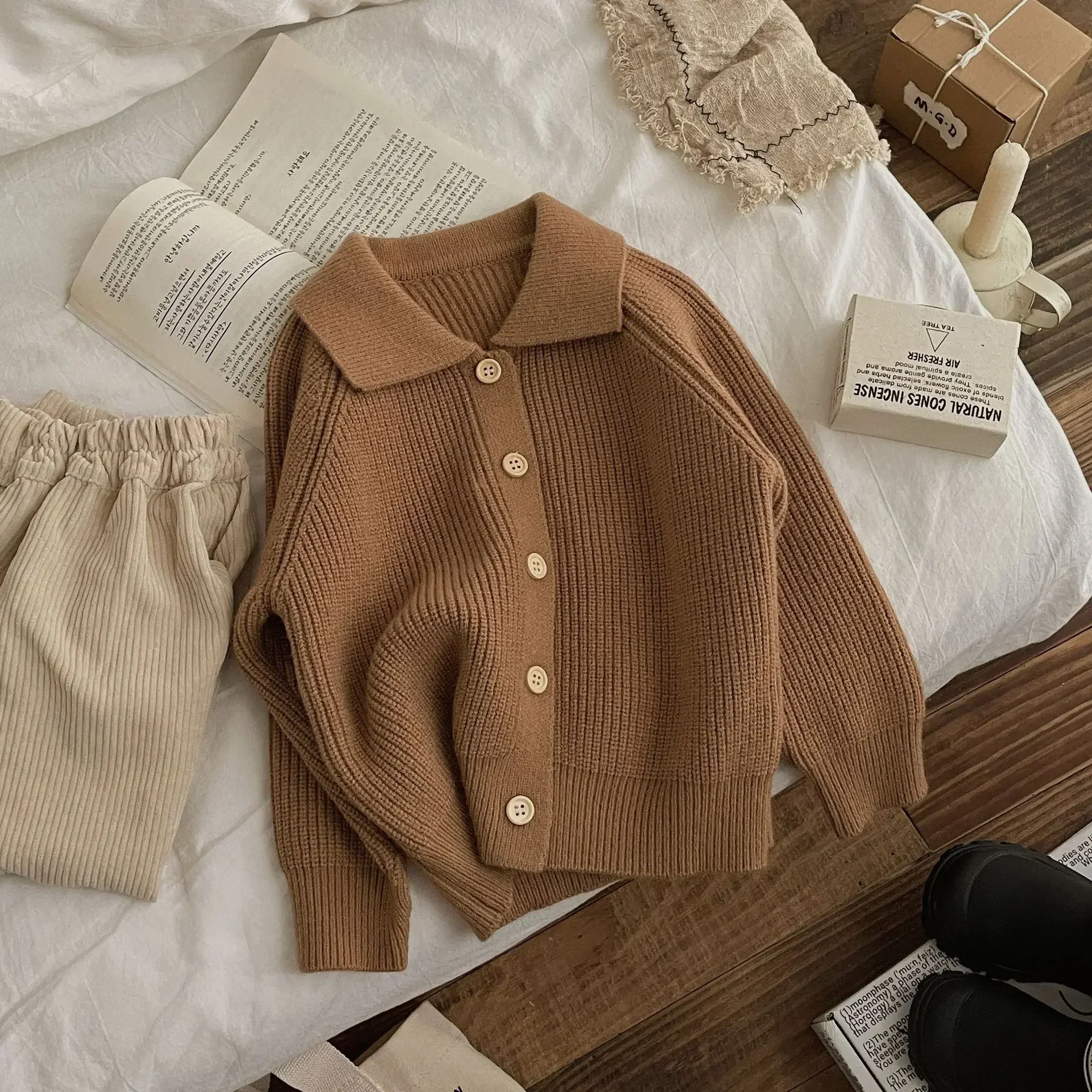 Cárdigan de lana para niños, grueso y cálido para invierno - imagen 2