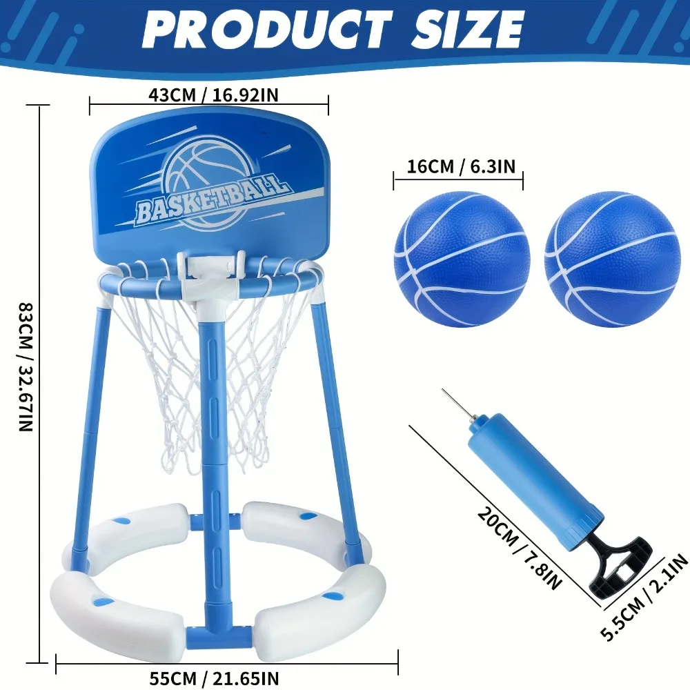 Aro de baloncesto flotante para piscina con pelotas de juego - imagen 4