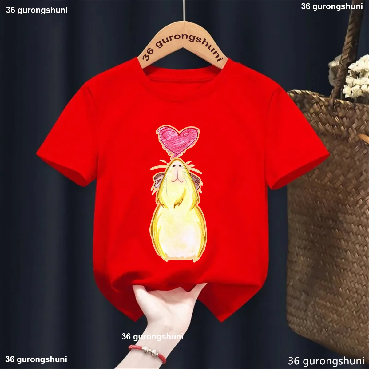 I Love Guinea Pig camiseta infantil de manga corta con cobaya - imagen 2