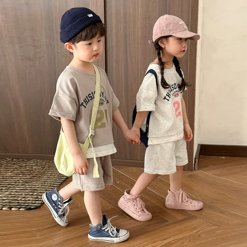 CIC conjunto de algodón para niña con camiseta de manga corta - imagen 2