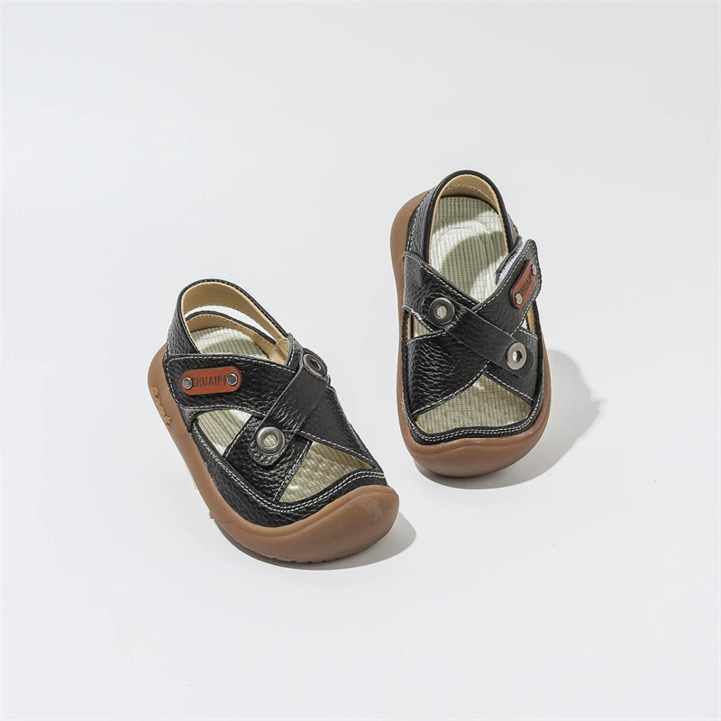 Sandalias de cuero genuino antideslizantes para bebé y niño - imagen 2