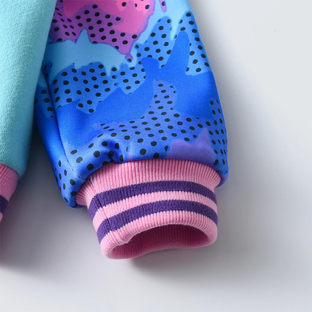 DXTON Chaqueta de béisbol para niña con lentejuelas mariposas - imagen 4