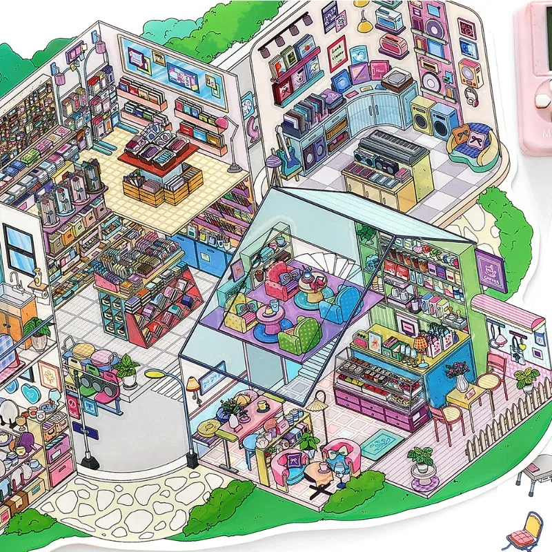 Diorama hojas de pegatinas dibujos animados para manualidades