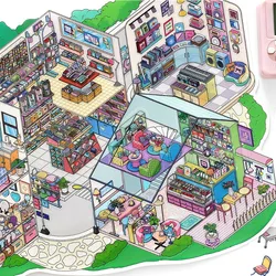 Diorama hojas de pegatinas dibujos animados para manualidades