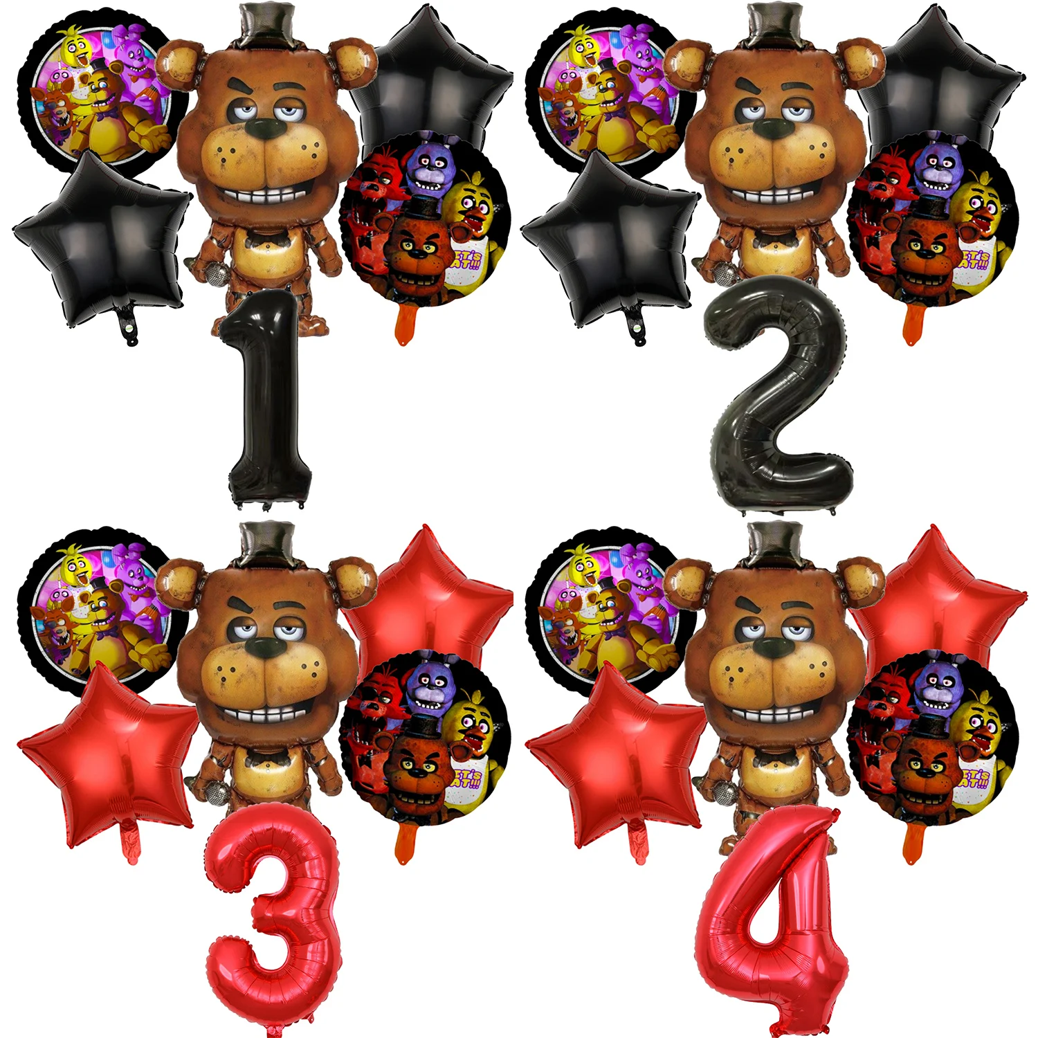 Globos con número de cumpleaños FNAF, decoración en aluminio - imagen 3