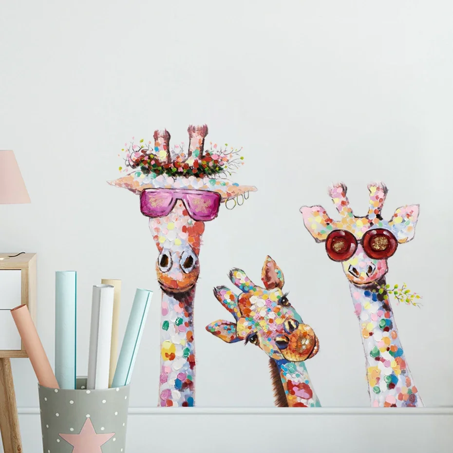 Pegatinas de pared jirafa extraíbles para habitación infantil - imagen 4