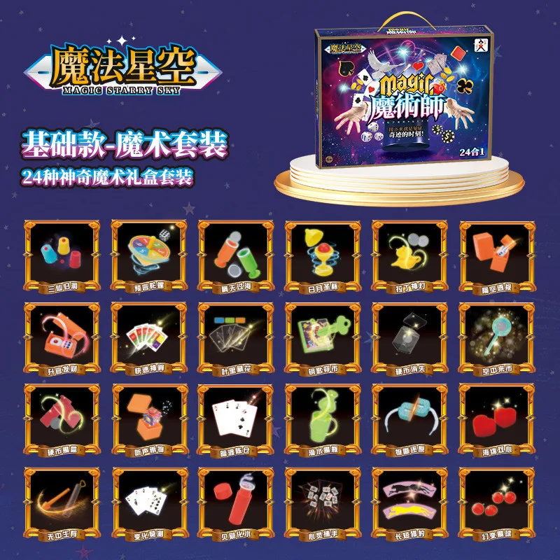 Accesorios de magia organizados