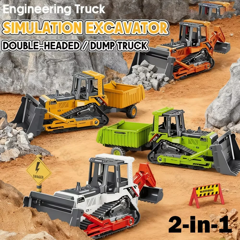 Bulldozer de juguete inercial de fundición a presión para niños - imagen 5