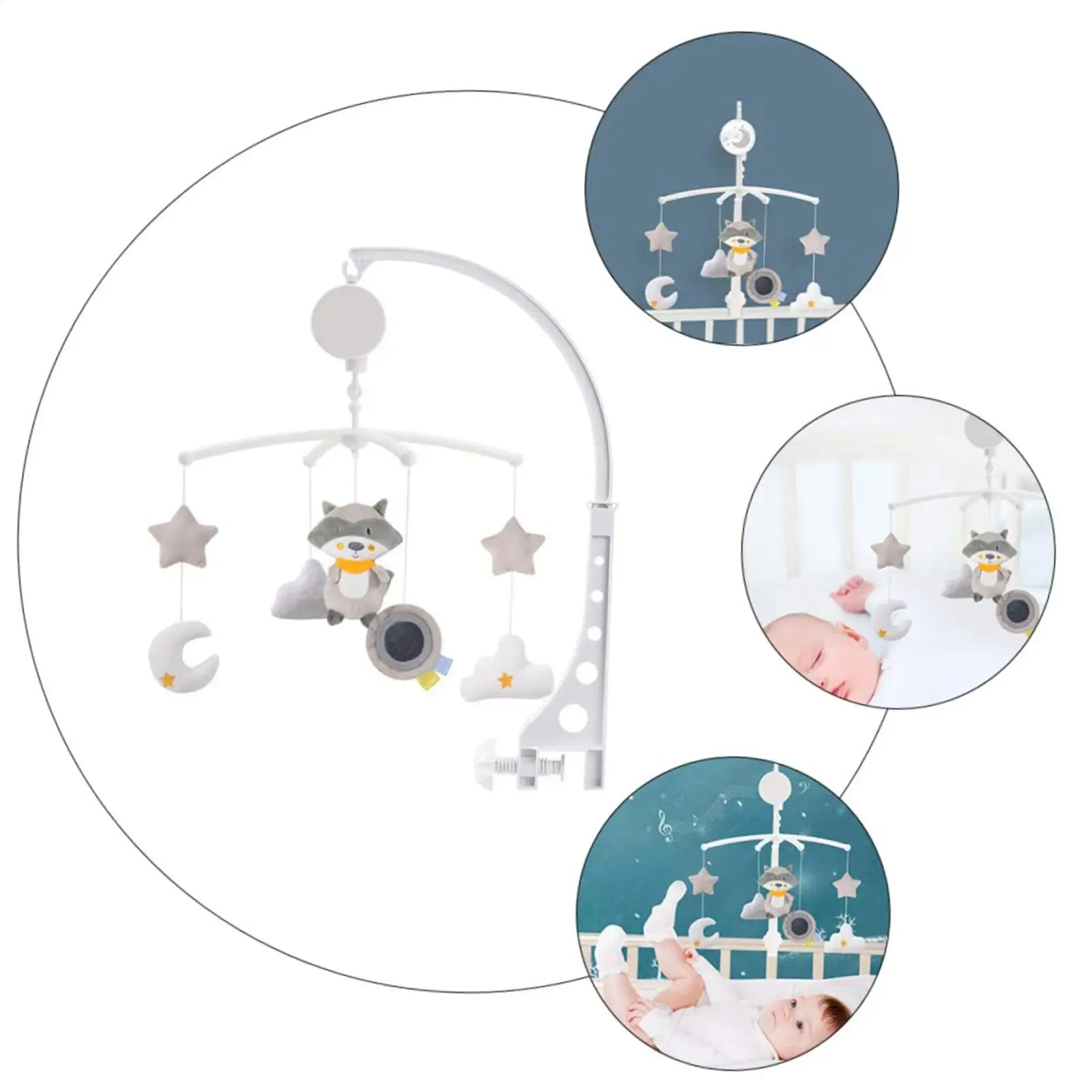 Decoración de guardería con móviles y animales