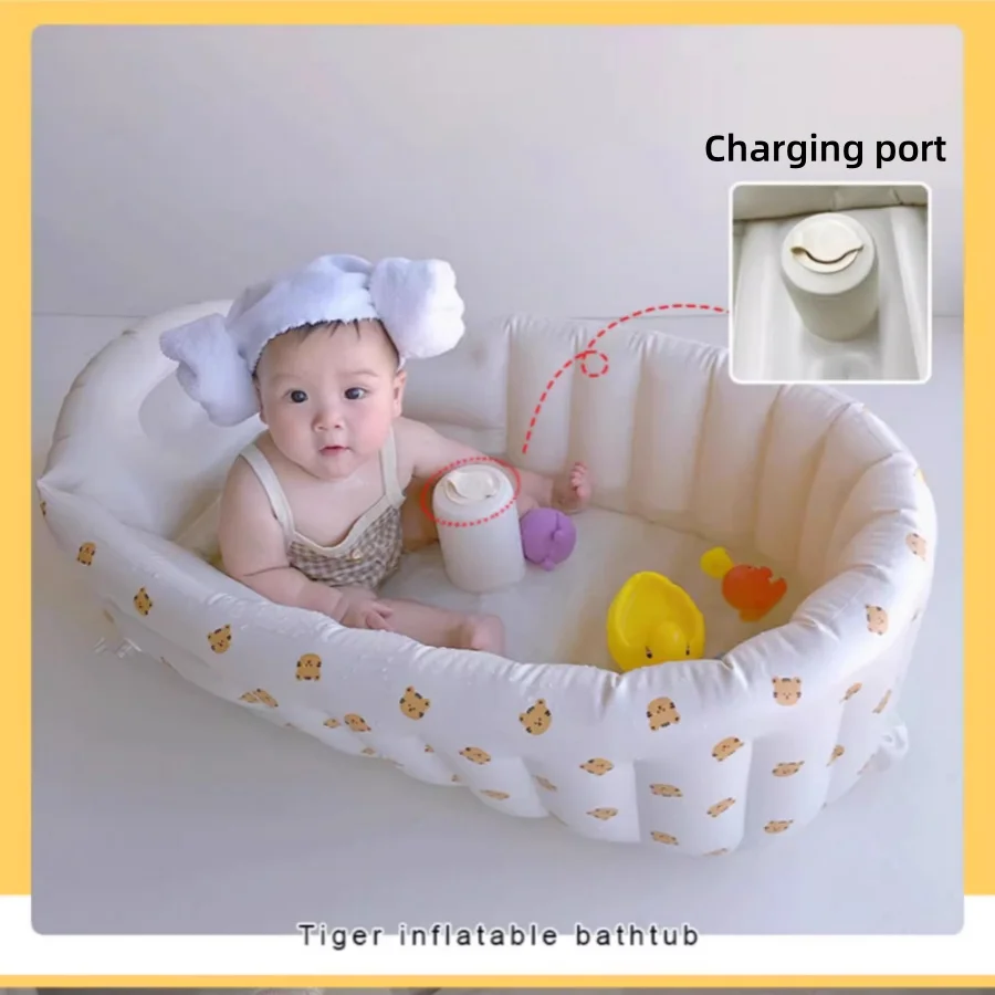 Bañera inflable para bebés Love Bear con inflado automático