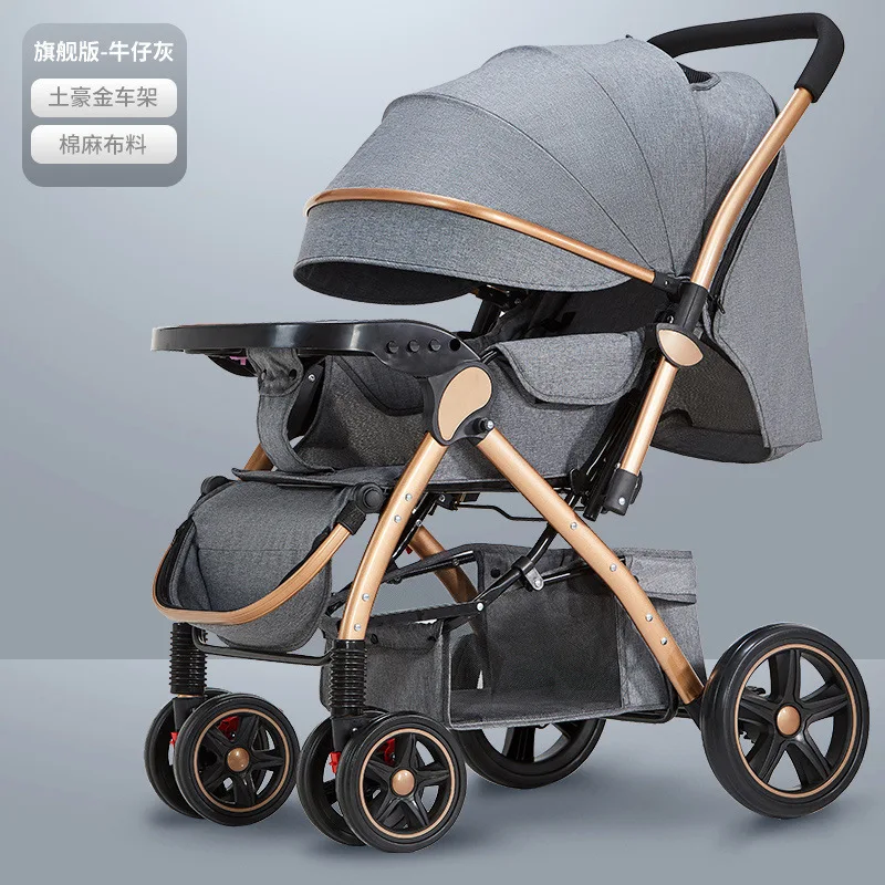 Cochecito de bebé extra grande con asiento reclinable plegable - imagen 2