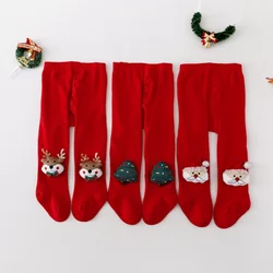 Medias de Navidad para bebé recién nacido de algodón con alces