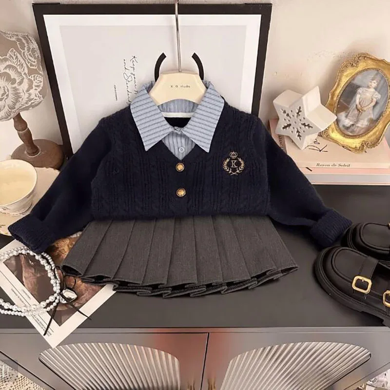 Conjunto de vestido con peto y jersey para niña MILANCEL Dolce - imagen 4