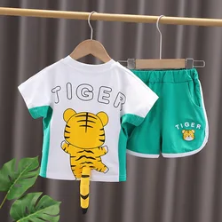 Conjunto veraniego para niña: camiseta y pantalón corto de algodón