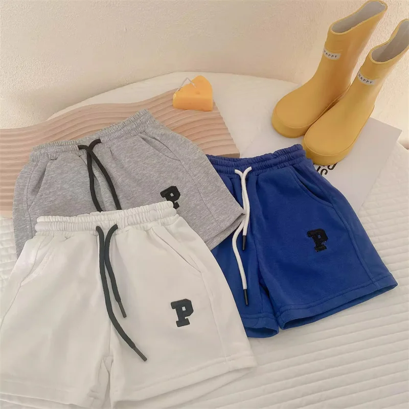 Pantalones de chándal verano con letras y cintura elástica para niños - imagen 2