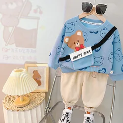 Conjunto de ropa infantil con camiseta y pants – Dibujo animado para niño y niña