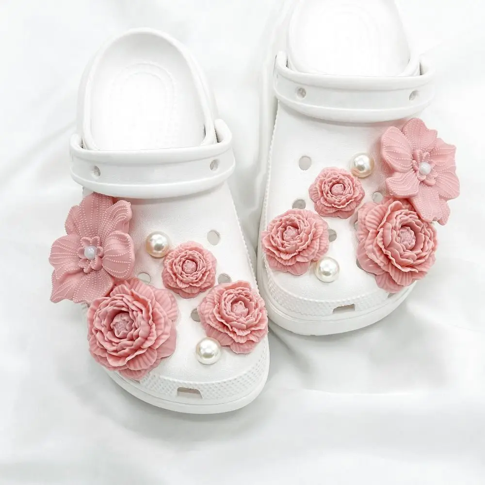 Adornos 3D florales con clip desmontable para zapatos de playa