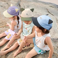 Gorra béisbol infantil con orejas de gato 3D y protección UV