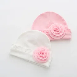 Gorro de algodón para recién nacido estilo princesa