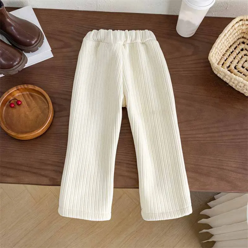 Pantalones acolchados de invierno para niña – Algodón cálido con caída acampanada - imagen 4