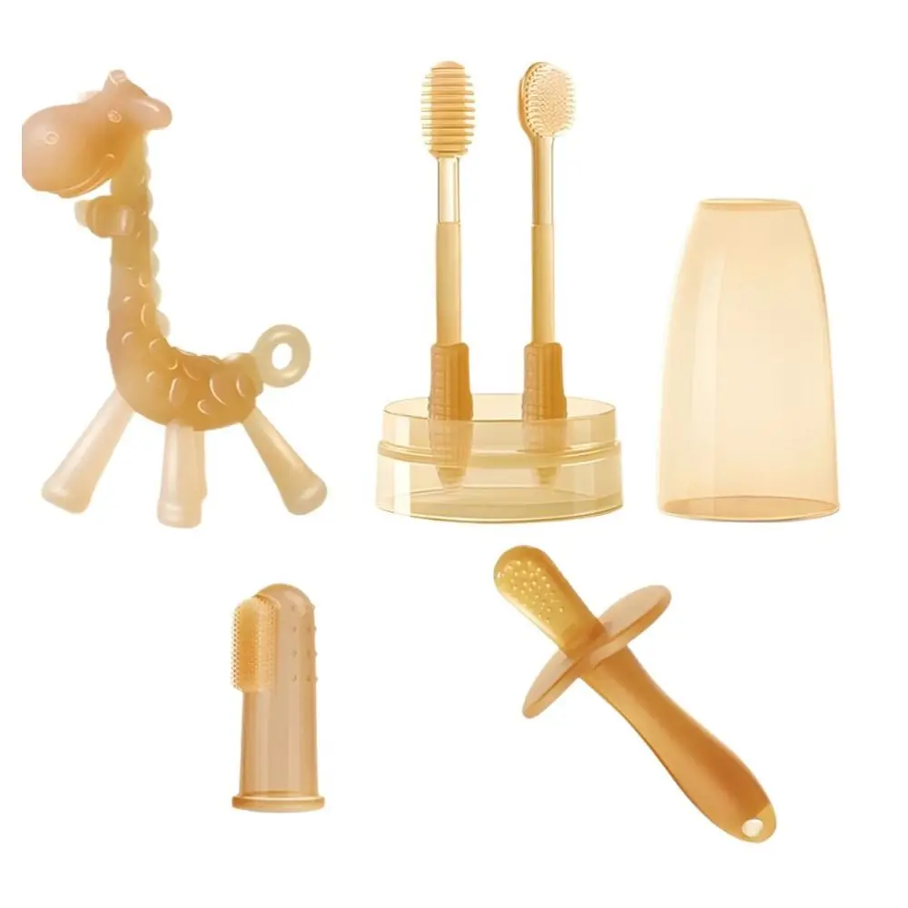 Cepillo dental silicona suave con limpiador de lengua para bebé - imagen 3