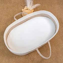 Cesta organizadora para cambiar pañales de bebé estilo boho