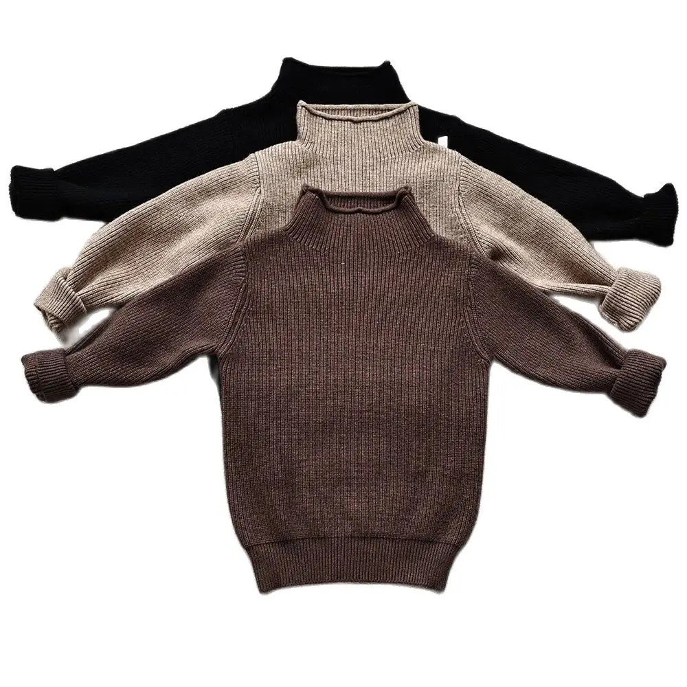 MILANCEL Suéter de punto cuello alto para niños y niñas