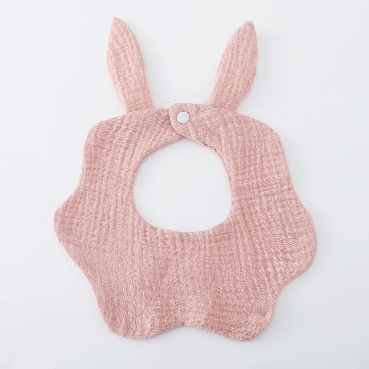 Baberos para bebe: gasa algodon con orejas conejo y borde ondulado - imagen 4