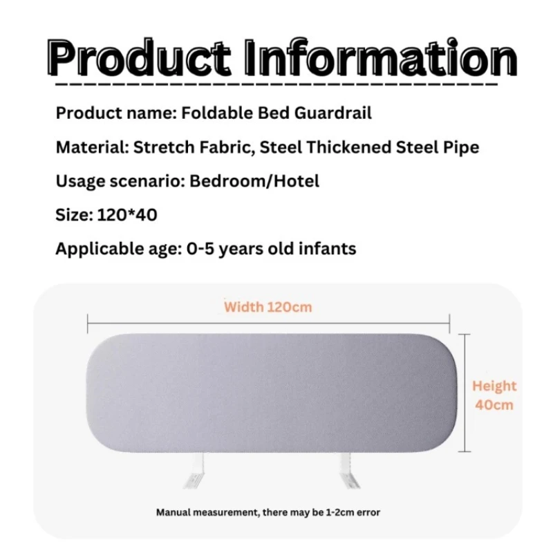 Protector de riel para cama bebé ajustable con valla seguridad plegable - imagen 2