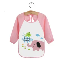 Delantal impermeable manga larga para bebé - Babero de alimentación suave