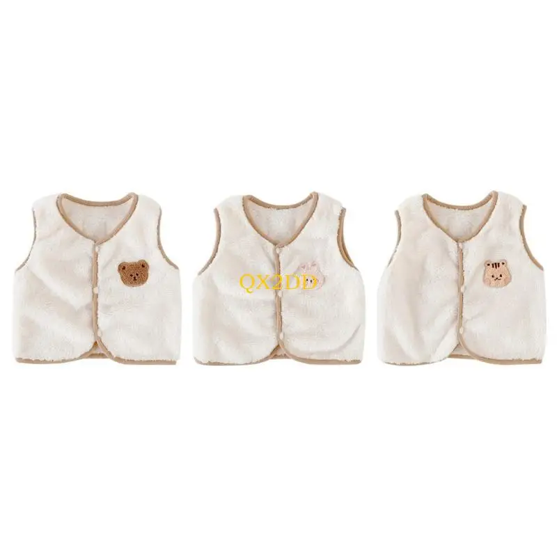 QX2D Chaleco de felpa infantil cálido para otoño e invierno unisex - imagen 3