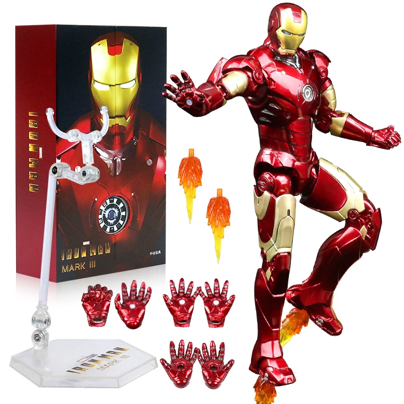 ZD Toys Figura de Acción Iron Man con Luz LED - Juguete Marvel para Niños - imagen 2