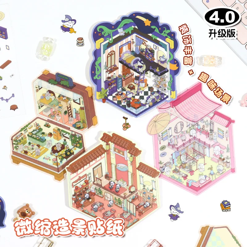 Pegatinas 3D casa de animales – Escena miniatura apilable infantil - imagen 3