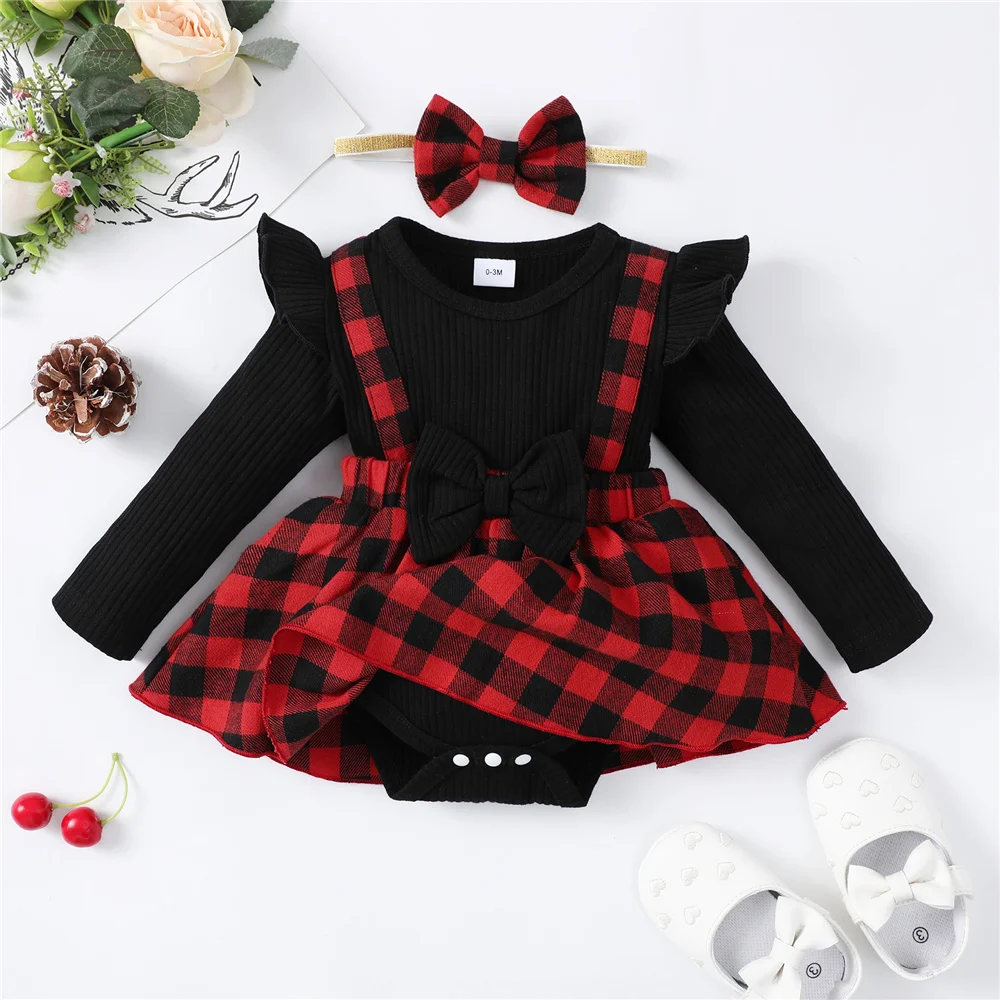 Vestido de Navidad para bebé niña – Cuadros de manga larga - imagen 4