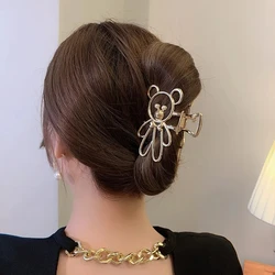 Pinzas de pelo para niña en metal con perlas cangrejo y oso