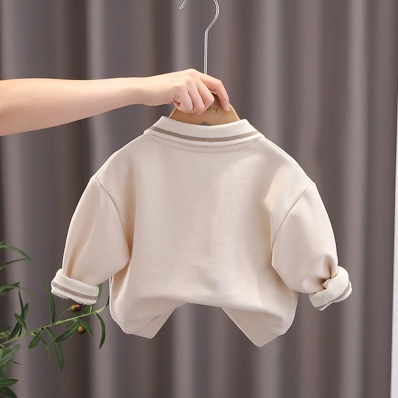 Camiseta infantil de algodón para primavera y otoño casual