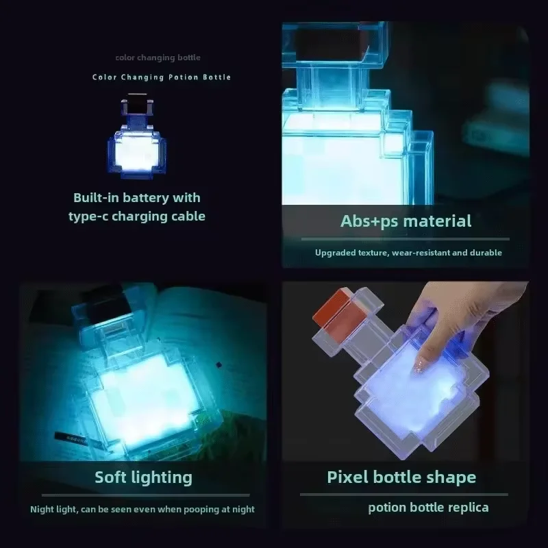 Lámpara de noche infantil LED recargable USB con botella - imagen 5