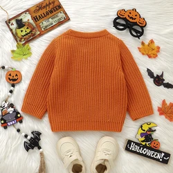 Jersey de punto con calabaza de Halloween para bebés y niños