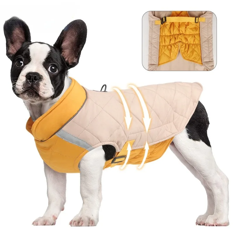 Abrigo de invierno para perros reflectante de algodón grueso - imagen 3
