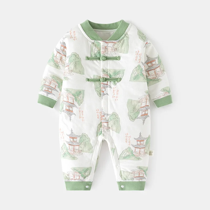 Monos de algodón para recién nacidos otoño-invierno estilo chino - imagen 2