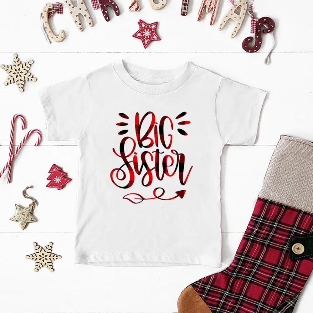 Camiseta navideña de hermano mayor y hermana pequeña para niños - imagen 4